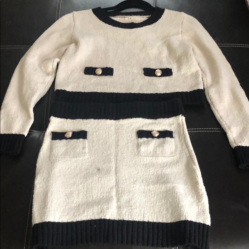 Two piece knit skirt suit by Mable